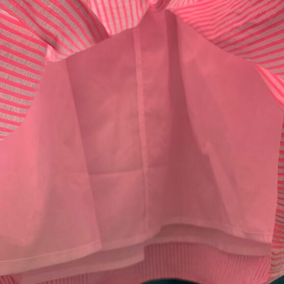 Lilly Pulitzer Pink & White Georgiana Seersucker Striped/Ruffle Dress Size 10 - Picture 4 of 7